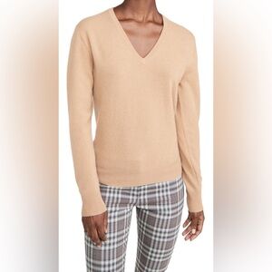 NAADAM Cashmere V-Neck Pullover Sweater in Camel